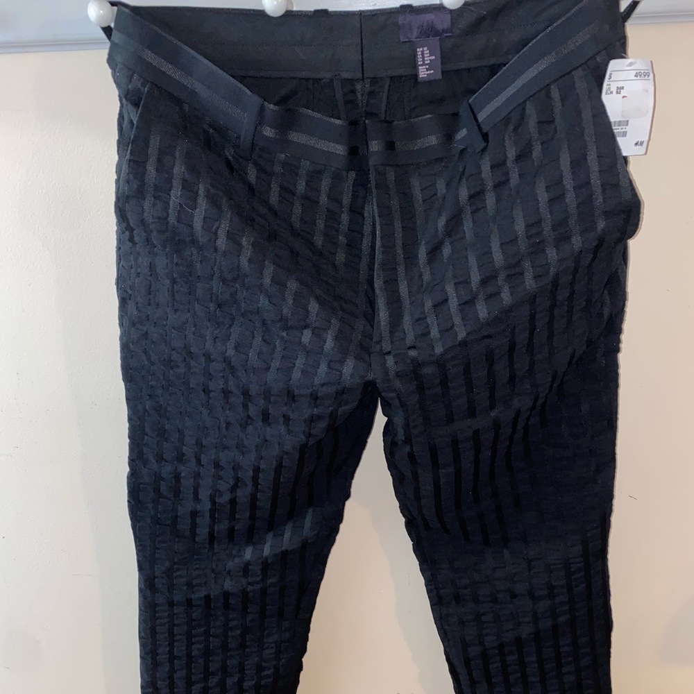 Black Textured Slacks H&M 36
